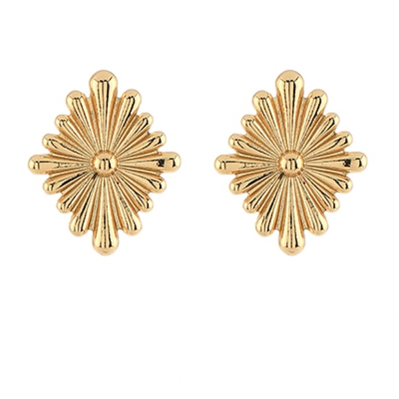 Sunburst Rhombus Shape Earrings - Picture 1 of 1